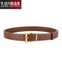 SHANCHAO简约休闲女式腰带鎏金扣头方形针扣皮带配牛仔裤大衣西装衬衫