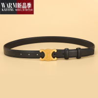 SHANCHAO凯旋门皮带女士时尚百搭装饰西装腰带韩国简约ins风黑色裤带