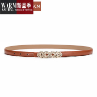 SHANCHAO细腰带女装饰时尚百搭裙子衬衫配饰简约韩版束腰黑白色小皮带