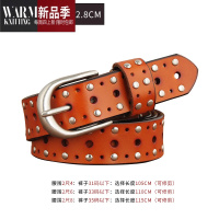 SHANCHAO复古铆钉腰带女装饰牛仔裤女士皮带时尚百搭休闲针扣裤带