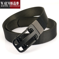 SHANCHAO自动扣尼龙腰带男士简约加厚帆布皮带无孔时尚正装休闲西裤裤带