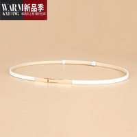 SHANCHAO黑色白色腰带女细款装饰连衣裙时尚百搭配饰女士皮带配裙子