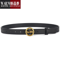 SHANCHAO女士皮带时尚百搭牛仔裤装饰腰带女ins风裤带简约韩国黑色潮