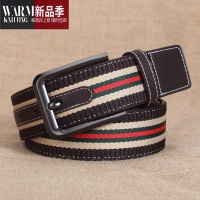 SHANCHAO帆布皮带男腰带女通用休闲裤带牛仔裤年轻人针扣宽潮流2022款