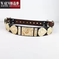 SHANCHAO汉服男士革带女款腰带加长版双扣腰带飞鱼服圆领袍腰带配饰