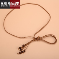 SHANCHAO百搭编织腰带单圈流苏腰带腰链 细腰带 女士腰带韩国绒腰饰 裙带