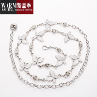 SHANCHAOins风蝴蝶腰链装饰连衣裙时尚欧美新款细腰带配裙子金属链条束腰