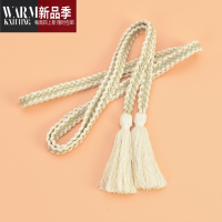 SHANCHAO新款简约编织金丝棉绳装饰女士腰带百搭连衣裙带复古休闲腰绳腰链