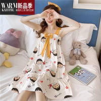 SHANCHAO无袖吊带睡裙女夏季薄款休闲睡衣夏天背心孕妇连衣裙子家居服