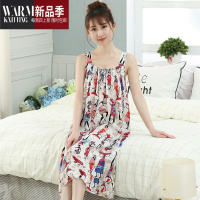 SHANCHAO绵绸睡衣女夏绸吊带睡裙甜美可爱性感休闲可外穿背心裙家居服