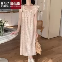 SHANCHAO夏季吊带睡衣女士家居服连衣裙透气棉纱甜美纯欲田园风少女生睡裙