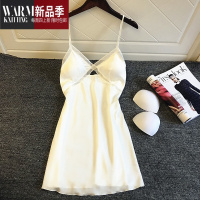 SHANCHAO性感睡衣女夏吊带睡裙带胸垫聚拢冰韩版成人蕾丝薄款2023新款