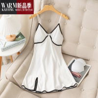 SHANCHAO睡裙女夏带胸垫吊带睡衣冰丝性感大码蕾丝夏款裙子2022新款家居服