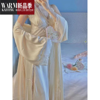 SHANCHAO《唐顿庄园》法式复古丝滑睡裙蕾丝居家服晨袍大码睡衣女