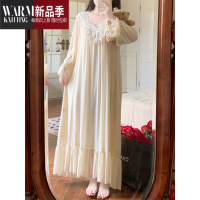 SHANCHAO法式宫廷甜美可爱公主风高级感睡裙薄款睡衣女夏季超仙长款家居服