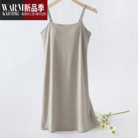 SHANCHAO带胸垫吊带裙莫代尔睡裙女夏背心裙薄款睡衣文胸一体连衣裙网红风