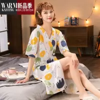 SHANCHAO夏天晨袍睡袍女夏季浴袍和服睡衣薄款短袖2023年新款性感睡裙
