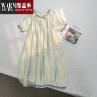 SHANCHAOins韩版纱夏天透气睡裙女夏季新款甜美公主风大码睡衣家居服
