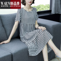 SHANCHAO棉绸睡裙女夏天薄款可外穿年轻款妈妈遮肚碎裙子花大码人造棉长裙