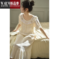 SHANCHAO睡裙女夏天短袖防凸点设计感甜美网红风长款夏季睡衣