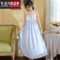 SHANCHAO法式宫廷风睡裙女2023夏季新品性感吊带中长款宽松睡裙带胸垫