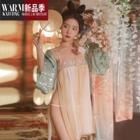 SHANCHAO小胸大码平胸睡裙古装女成人透明汉服侧开叉复古超仙性感睡衣