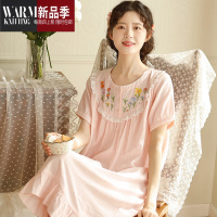 SHANCHAO『』新款甜美睡裙女双层纱布减龄日系夏季少女短袖睡裙