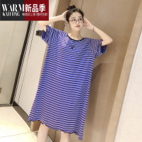 SHANCHAO小性感~露背睡裙女夏季短袖莫代尔冰丝睡衣凉快大码胖MM睡裙过膝