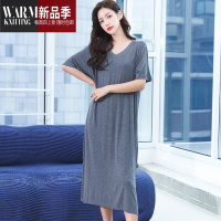 SHANCHAO莫代尔睡衣女夏睡裙网季睡裙长裙薄款大码款宽松孕妇裙子