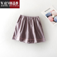 SHANCHAO睡裤女士短裤夏季薄款休闲夏天可外穿沙滩裤宽松版纯色家居裤