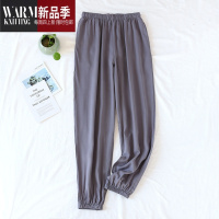 SHANCHAO男士棉绸睡裤夏季新款人棉宽松大码灯笼裤棉质柔软人造棉家居长裤