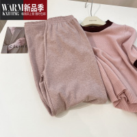 SHANCHAO百搭高腰休闲裤女宽松显瘦垂坠感棉质薄款家居筒裤2023春季