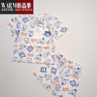 SHANCHAO超可爱的~原田治满印家居服套装男孩女孩睡衣棉柔可外穿短袖短裤