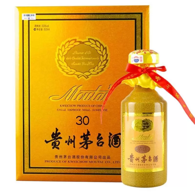 茅台(moutai)贵州茅台酒 茅台三十年30年陈酿年份酒 单盒53度500ml