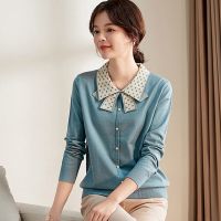 中老年妈妈装长袖洋气打底上衣2022年春秋装薄款毛衣针织小衫t恤 广赫