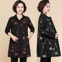 中老年女装秋装外套40岁50中年2022新款春秋风衣中长款妈妈上衣 广赫