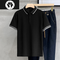 HongZun2023新款夏季冰丝棉高端polo衫男士短袖商务细线翻领T恤上衣保罗