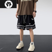 HongZun腰果花篮球短裤男士夏季潮牌宽松休闲十字五分中裤大码百搭运动裤