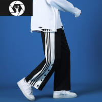 HongZun排扣裤子男夏季薄款高街潮流休闲运动九分裤直筒宽松篮球训练卫裤