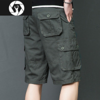 HongZun爸爸装短裤中年男士加大码西装裤夏季薄款中老年系皮带工装裤