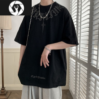 HongZun西海岸hiphop短袖t恤男夏季半袖体恤欧美复古半截袖