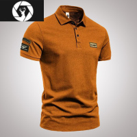 HongZun夏季2023新款美式翻领短袖t恤男polo衫刺绣休闲商务体恤上衣