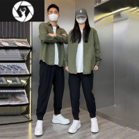 HongZun休闲裤子男女抖音同款潮流裤脚拉链设计高级垂感宽松纯色西裤