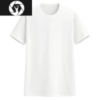 HongZun男圆领T恤短袖圆领T套头衫纯色亲子情侣春夏新款男装