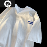 HongZun克莱因蓝短袖T恤男夏季宽松oversize圆领潮牌ins潮流休闲百搭半袖