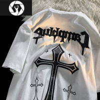 HongZun美式高街刺绣短袖T恤男女夏季潮牌ins炸街宽松情侣半袖上衣