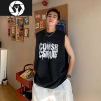 HongZun美式背心男士夏季薄款潮牌宽松无袖坎肩T恤大码外穿篮球服运动衫