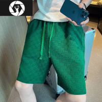 HongZun男士高级感短裤潮牌痞帅五分休闲裤2023新款夏季潮流运动沙滩裤子