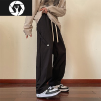 HongZun美式冲锋裤男夏季新款日系复古宽松阔腿工装休闲长裤潮牌高街裤子