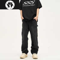 HongZun尾郎的店 美式复古工装裤男ins潮牌宽松工装裤情侣水洗休闲裤子潮